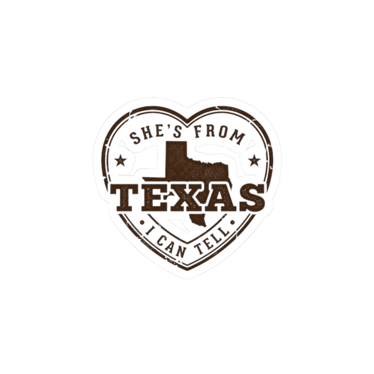 She's From Texas Heart Sticker | State Pride, Country Lifestyle