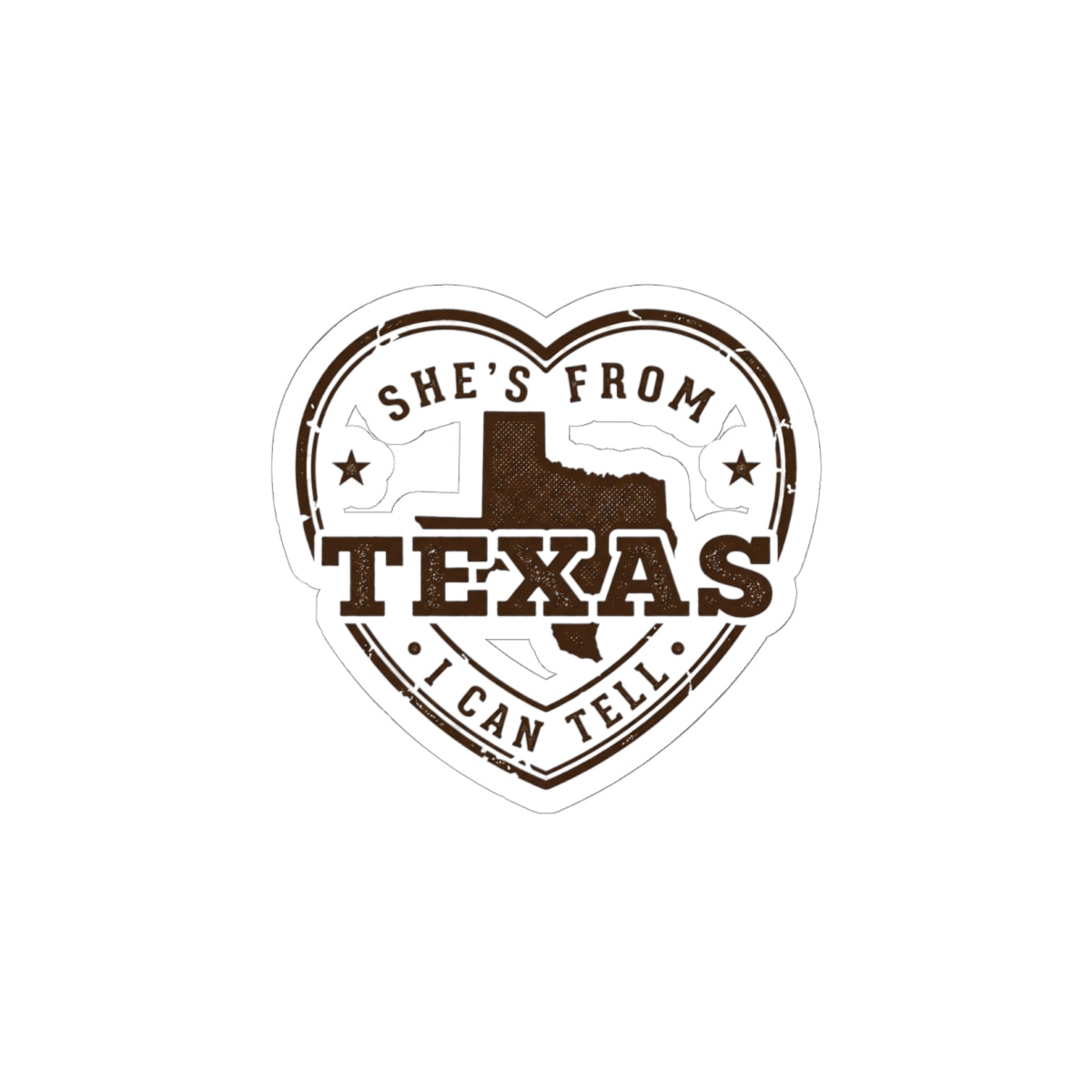 She's From Texas Heart Sticker | State Pride, Country Lifestyle
