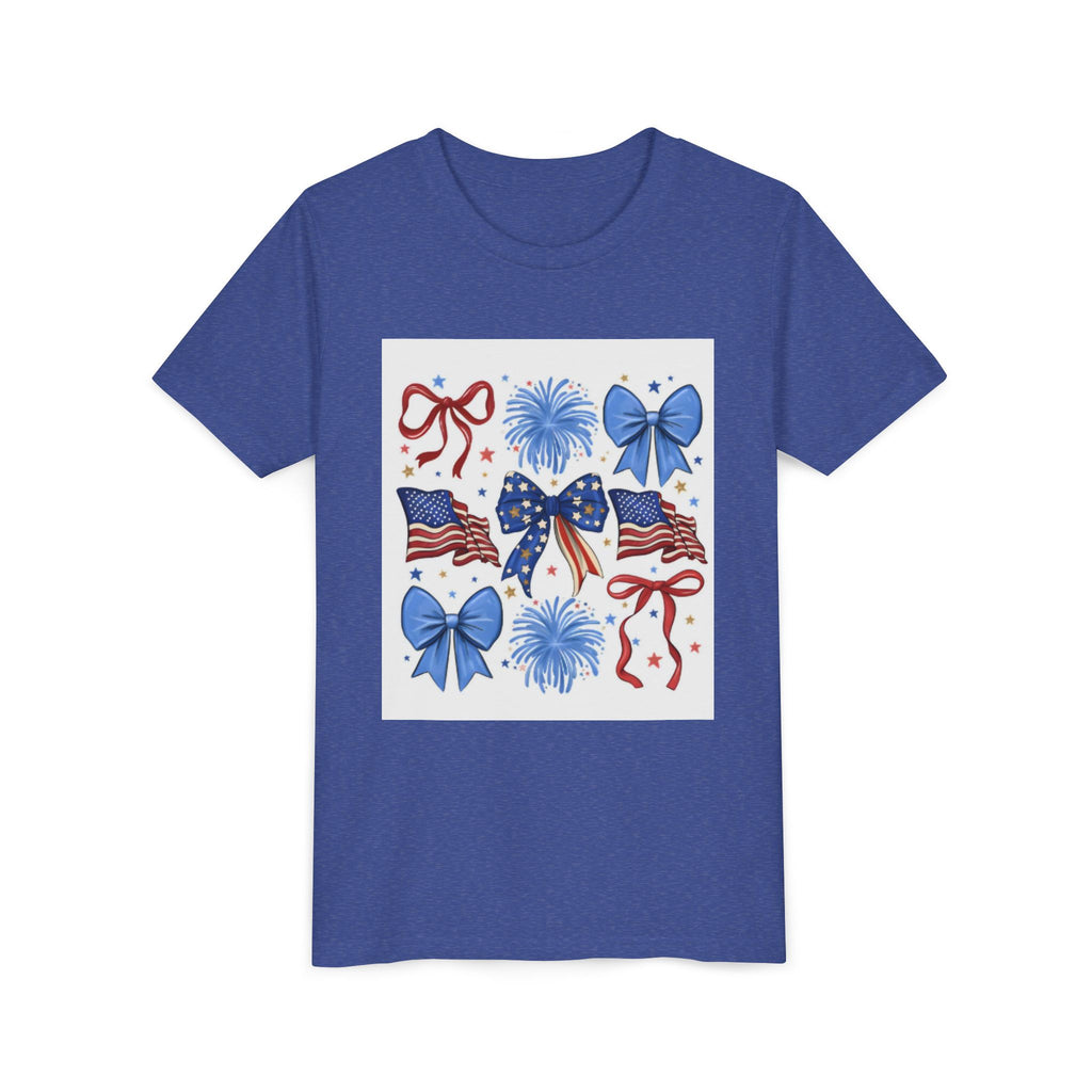 Youth Tee - Bows & Fireworks 4th of July Shirt