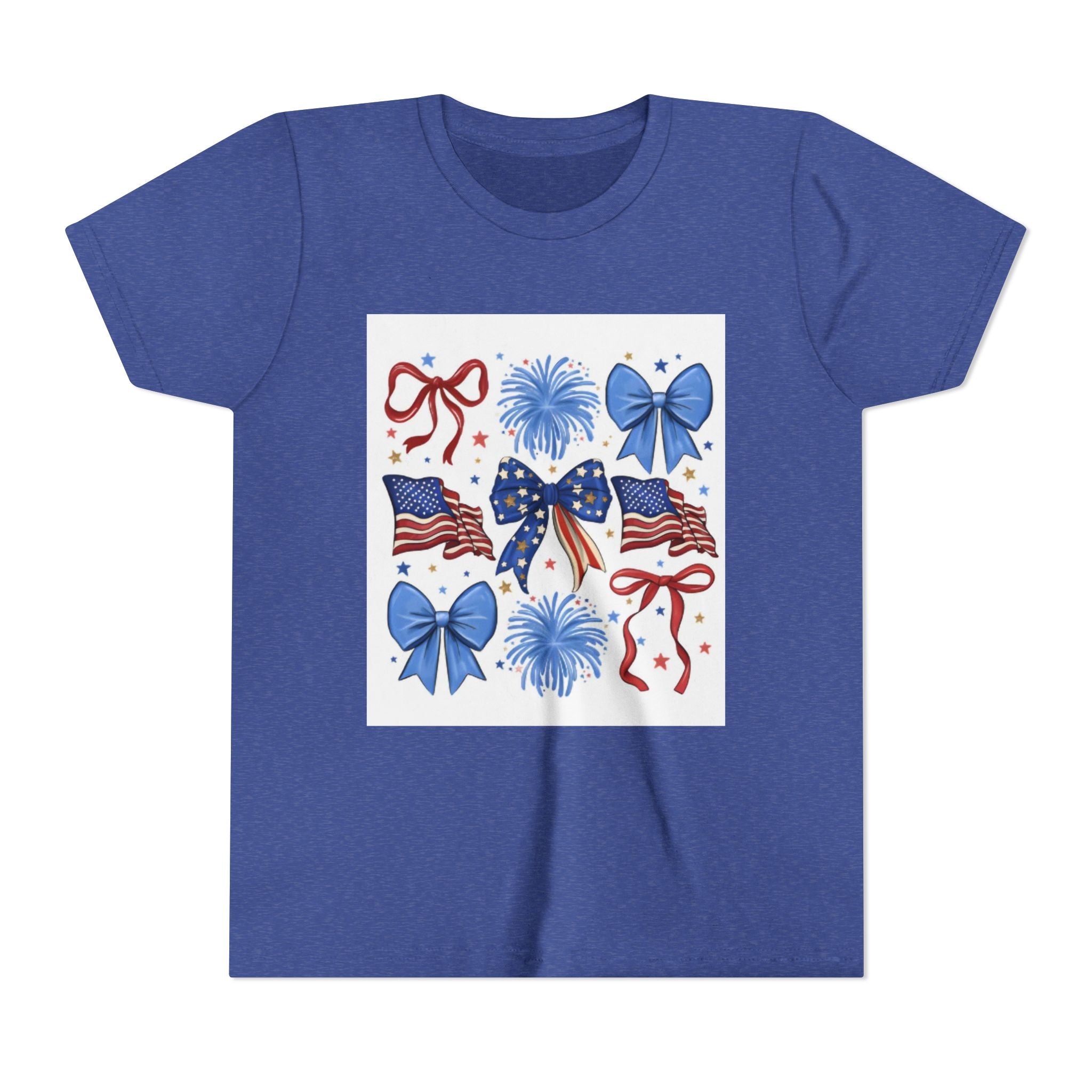 Youth Tee - Bows & Fireworks 4th of July Shirt