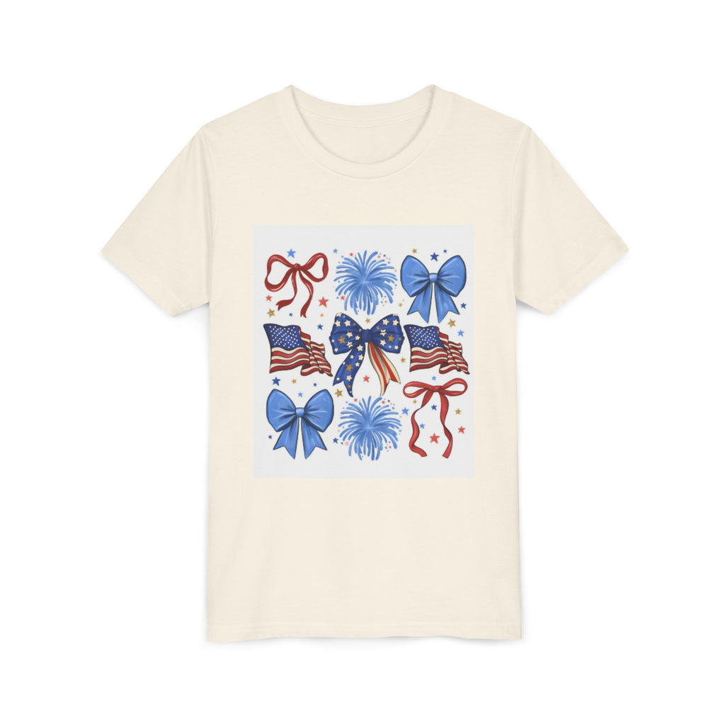 Youth Tee - Bows & Fireworks 4th of July Shirt